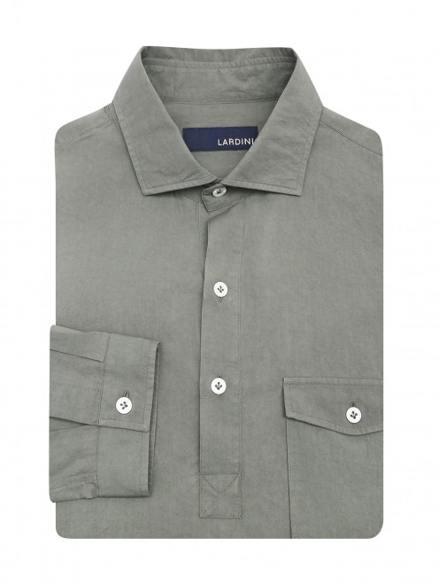 Рубашка из хлопка с накладным карманом LARDINI - Общий вид