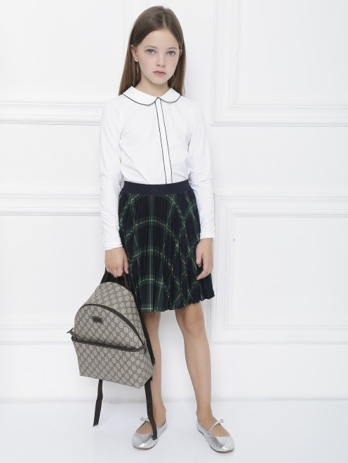 Рубашка хлопковая со съемным декором Aletta Couture - МодельОбщийВид