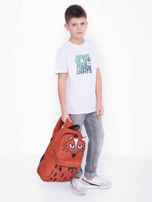 Рюкзак из текстиля с ушками Stella McCartney kids - МодельОбщийВид