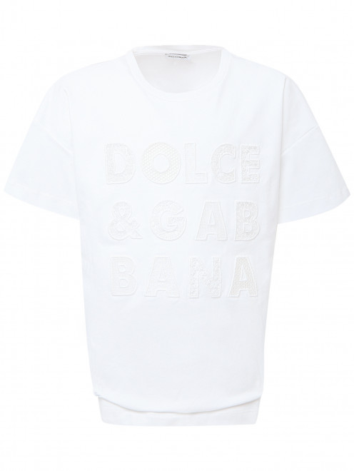 Хлопковая футболка с аппликацией Dolce & Gabbana - Общий вид