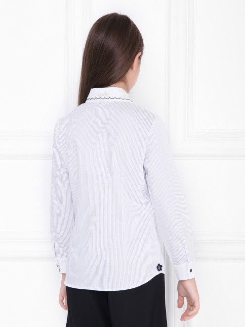 Блуза из хлопка с жабо Aletta Couture - МодельВерхНиз1