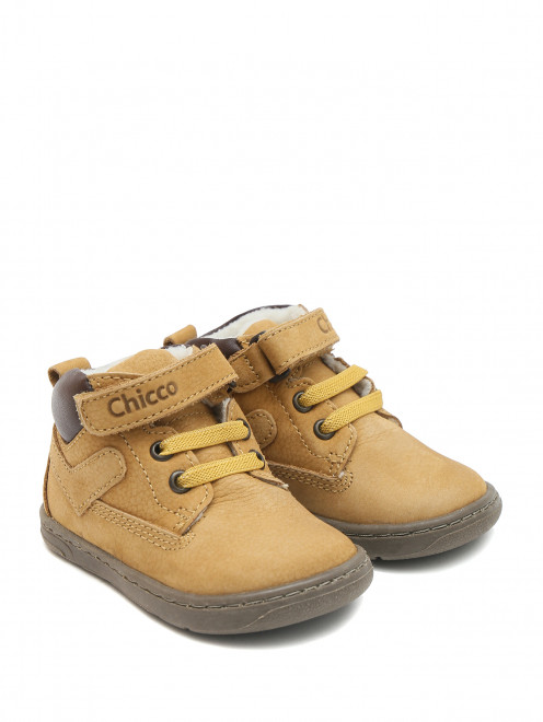 Утепленные замшевые ботинки на шнурках и липучке Chicco - Общий вид