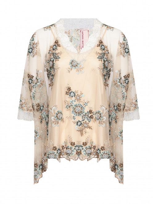 Блуза из сетки, декорированная кристаллами Antonio Marras - Общий вид