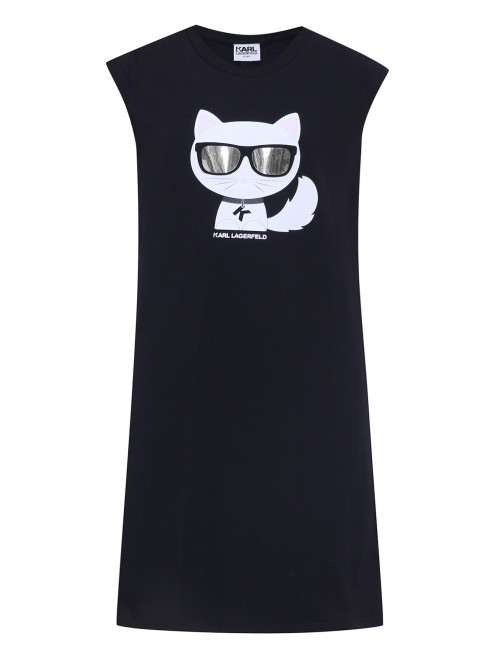 Трикотажное платье с принтом Karl Lagerfeld - Общий вид