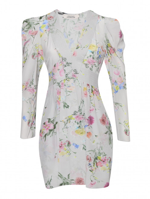 Платье-мини из шелка с цветочным узором Dorothee Schumacher - Общий вид