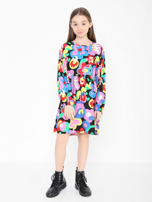 Платье из вискозы свободного кроя Stella McCartney kids - МодельОбщийВид