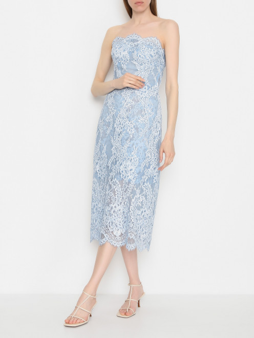 Платье из сетки с кружевной отделкой  Ermanno Scervino - МодельОбщийВид