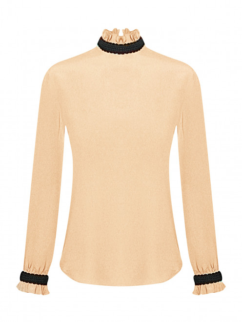 Блуза из смешанного шелка с контрастной отделкой Moschino Boutique - Общий вид