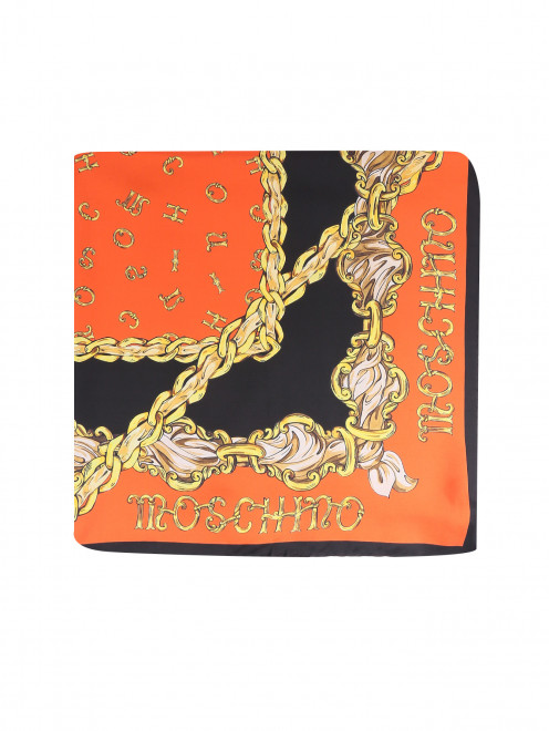 Платок из шелка с узором Moschino - Общий вид