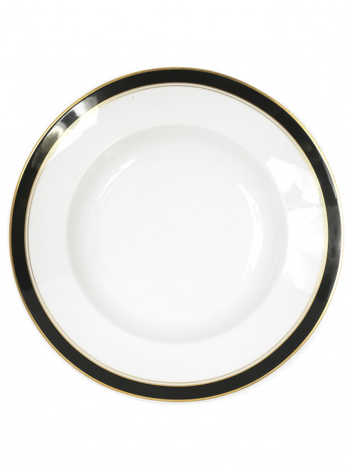 Тарелка суповая с широкой черной окантовкой и золотой каймой Ginori 1735 - Общий вид