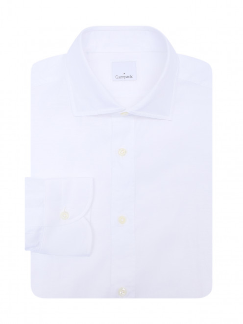 Однотонная рубашка изо льна и хлопка Giampaolo - Общий вид
