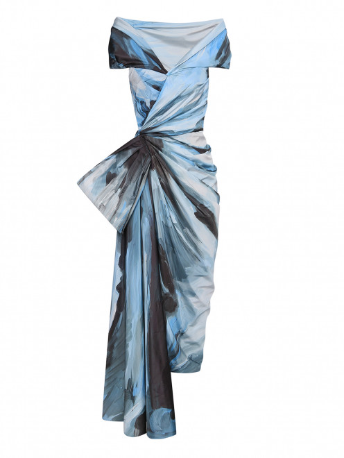 Платье с драпировкой и узором Moschino - Общий вид