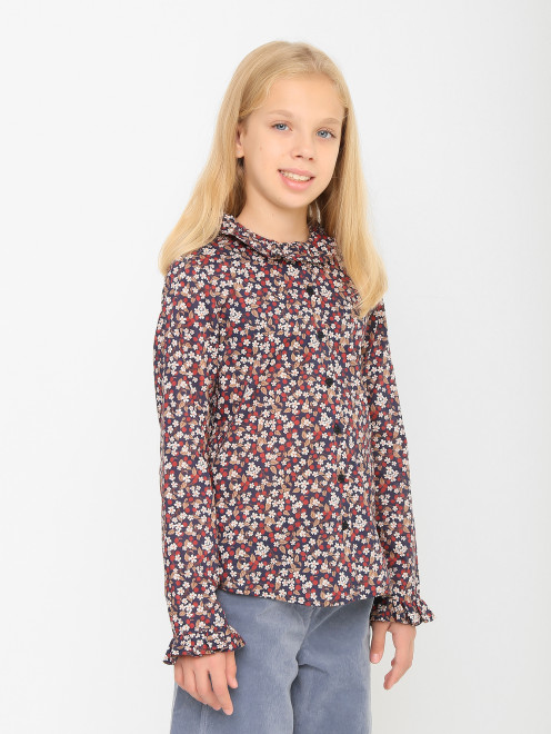 Хлопковая блуза с узором Il Gufo - МодельВерхНиз