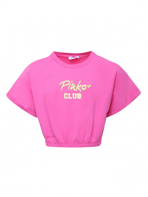 Укороченная футболка с вышивкой и принтом Pinko - Общий вид