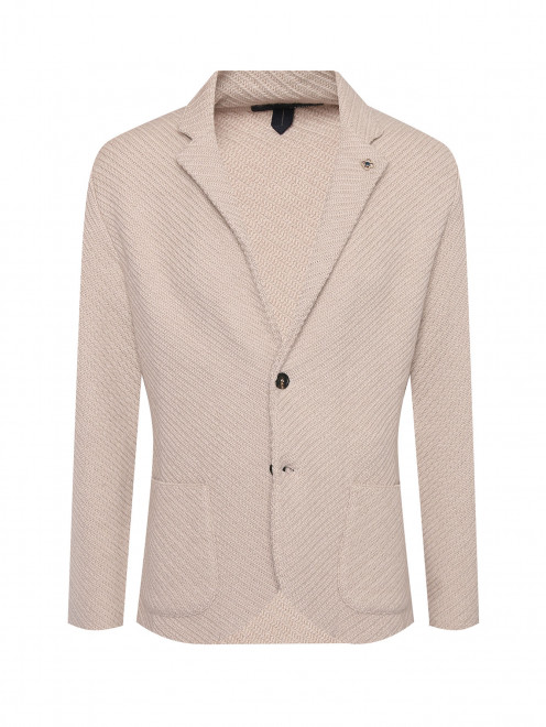 Трикотажный пиджак из шерсти с карманами LARDINI - Общий вид