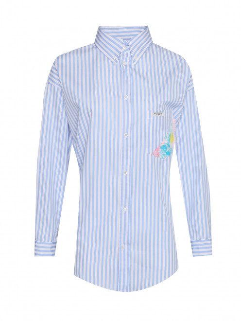 Рубашка из хлопка в полоску Forte Dei Marmi Couture - Общий вид