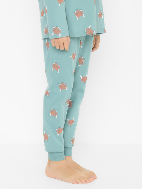 Пижама из хлопка с принтом Sanetta - МодельВерхНиз