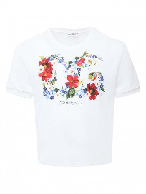 Хлопковая футболка с узором Dolce & Gabbana - Общий вид
