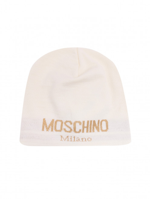 Шапка мелкой вязки с логотипом Moschino - Общий вид