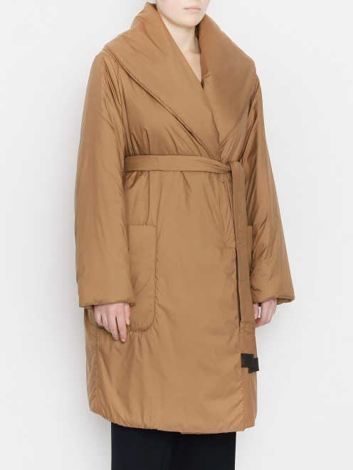 Пальто однотонное с накладными карманами Marina Rinaldi - МодельВерхНиз