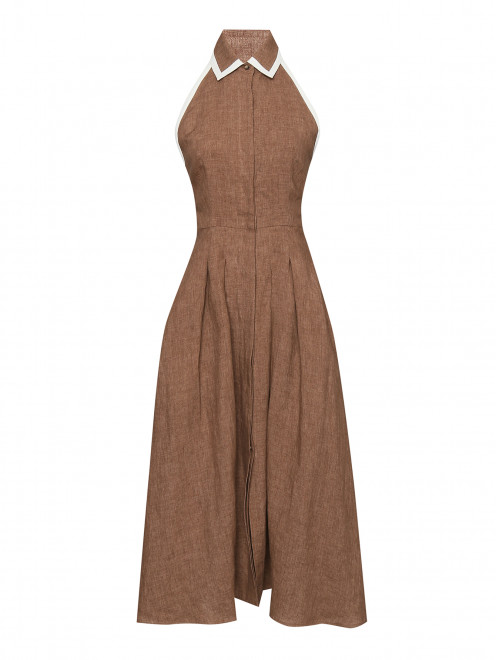 Платье из льна с контрастной отделкой Max Mara - Общий вид