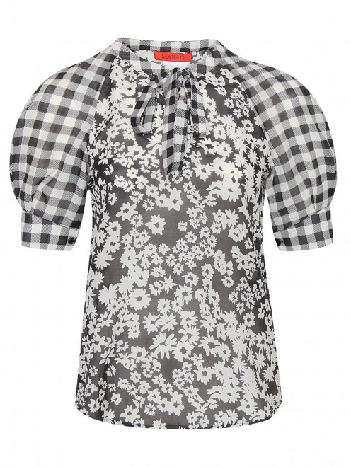 Блуза из хлопка и шелка с узором Max&Co - Общий вид