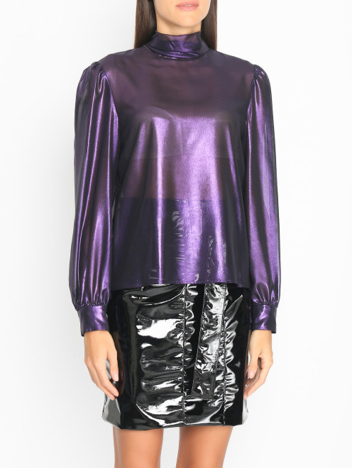 Однотонная блуза с эффектом металлик Alberta Ferretti - МодельВерхНиз