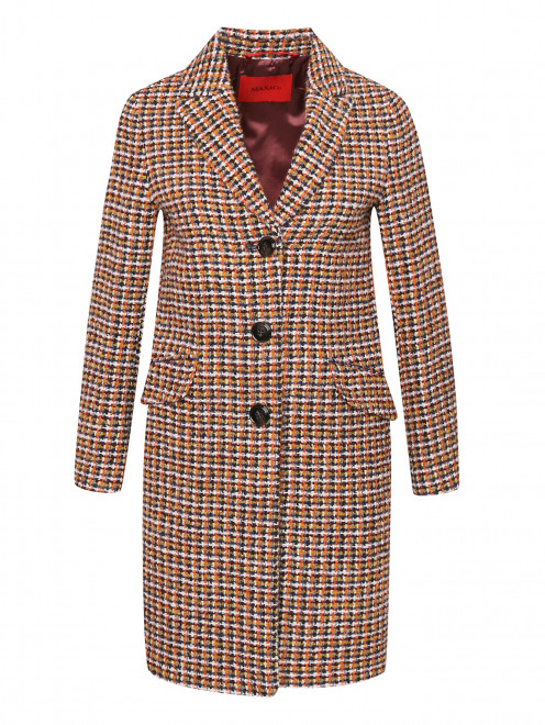 Пальто из буклированной ткани с узором "клетка" Max&Co - Общий вид