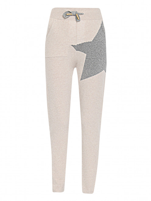 Трикотажные брюки из шерсти и кашемира с узором Lorena Antoniazzi - Общий вид