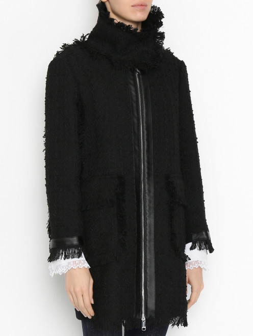 Комбинированное пальто на молнии Max&Co - МодельВерхНиз