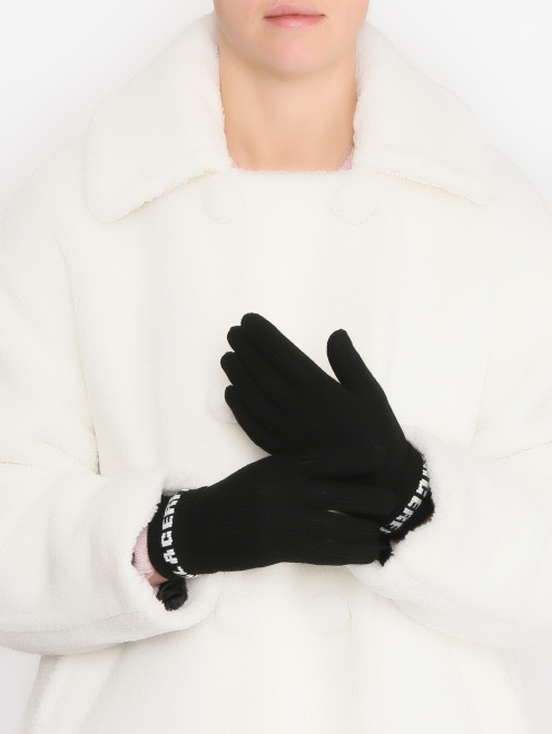 Перчатки с логотипом Karl Lagerfeld - МодельОбщийВид