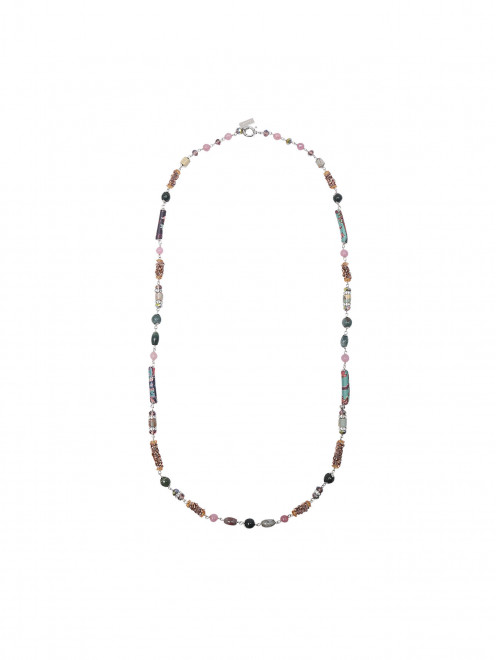 Ожерелье с натуральными камнями, декорированное кристаллами Etro - Общий вид