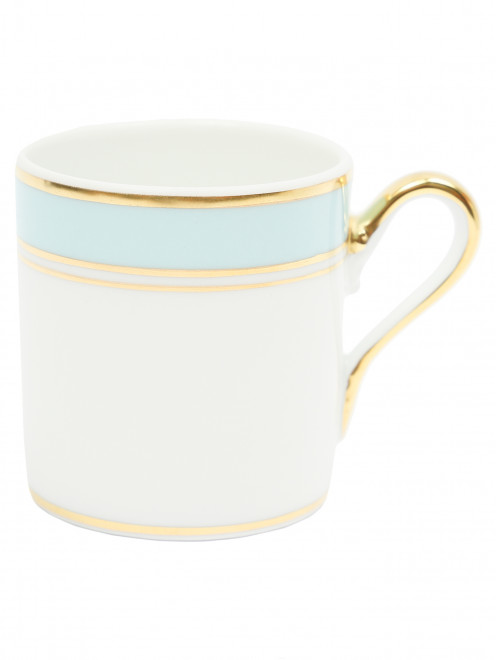 Чашка для кофе с широкой бирюзовой окантовкой и золотой каймой Ginori 1735 - Общий вид