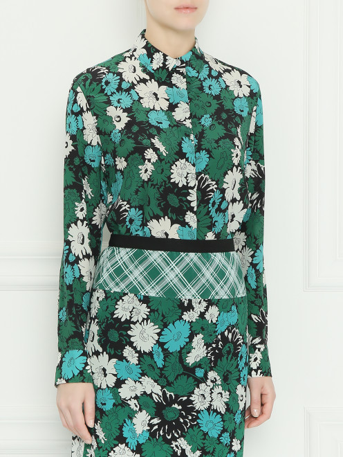 Блуза из шелка с цветочным узором Paul Smith - МодельВерхНиз