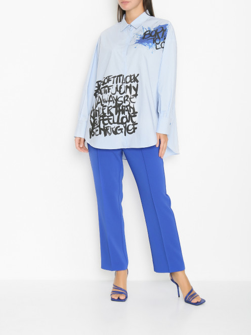 Рубашка из хлопка с принтом Marina Rinaldi - МодельОбщийВид