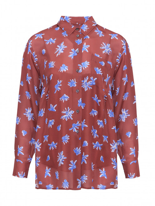 Шелковая блуза с цветочным узором Paul Smith - Общий вид