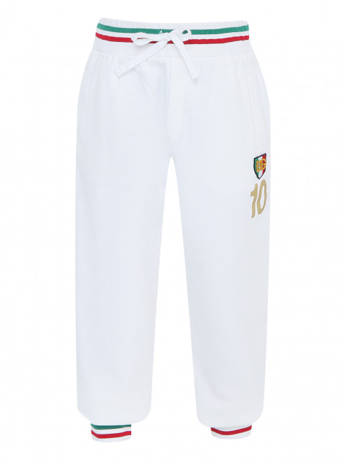 Трикотажные брюки с принтом и карманами Dolce & Gabbana - Общий вид