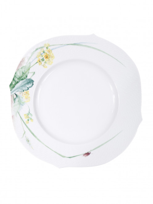 Тарелка обеденная из фарфора с растительным узором  Meissen - Общий вид