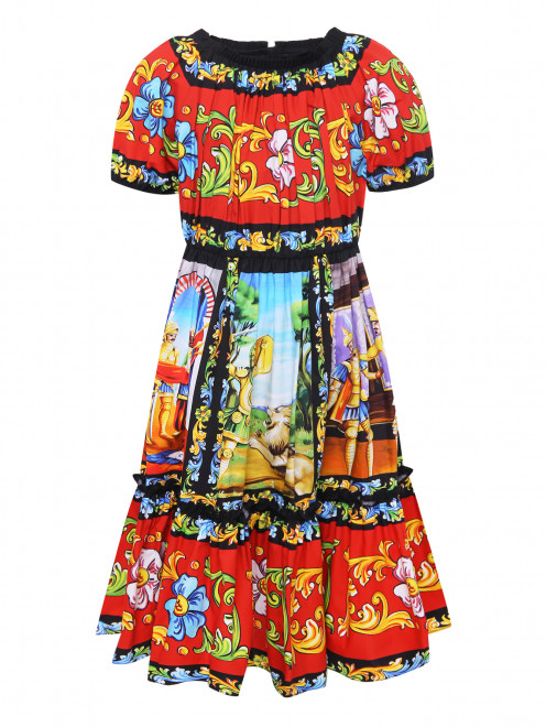 Платье из хлопка с узором Dolce & Gabbana - Общий вид