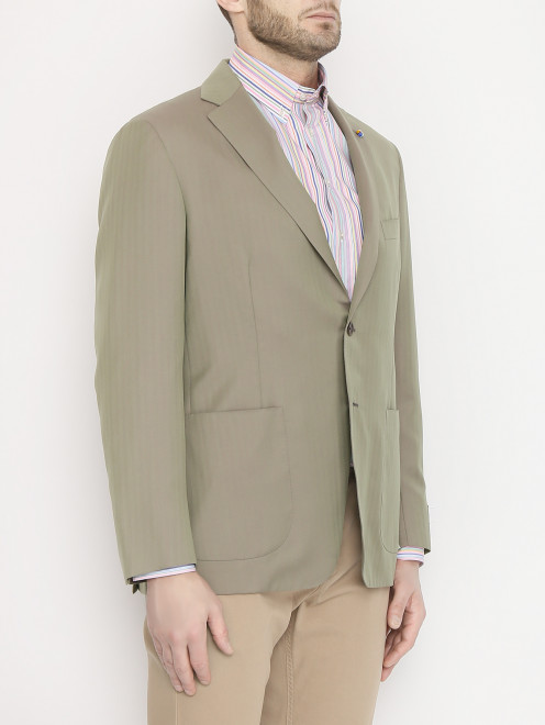 Пиджак из шерсти с накладными карманами Belvest - МодельВерхНиз