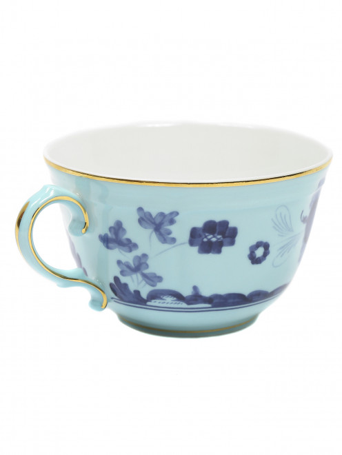 Чайная чашка с узором и золотой окантовкой Ginori 1735 - Обтравка1