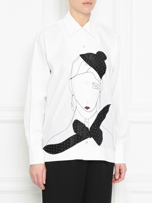 Рубашка из хлопка с вышивкой Antonio Marras - МодельВерхНиз