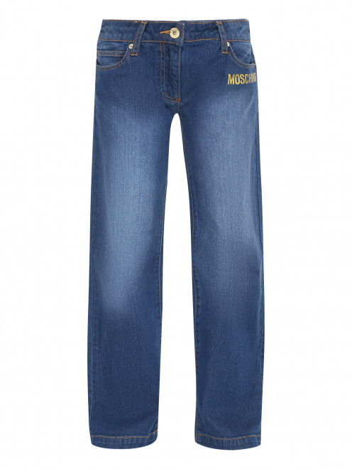 Прямые джинсы с принтом Moschino - Общий вид