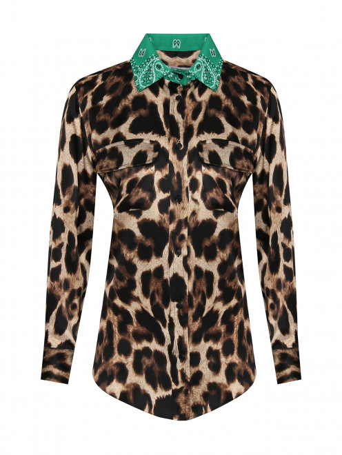Блуза из шелка с узором Forte Dei Marmi Couture - Общий вид