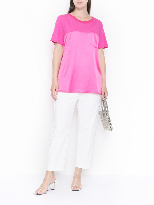 Комбинированная футболка с карманом Marina Rinaldi - МодельОбщийВид