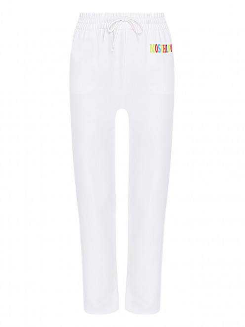 Трикотажные брюки с принтом Moschino - Общий вид