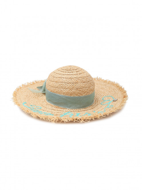 Соломенная шляпа с лентой и вышивкой IL Trenino - Общий вид