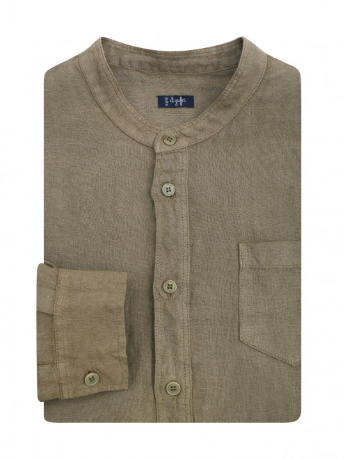 Однотонная рубашка изо льна Il Gufo - Общий вид