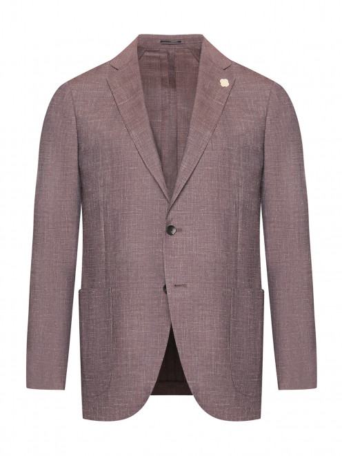 Пиджак из шерсти и шелка с узором LARDINI - Общий вид