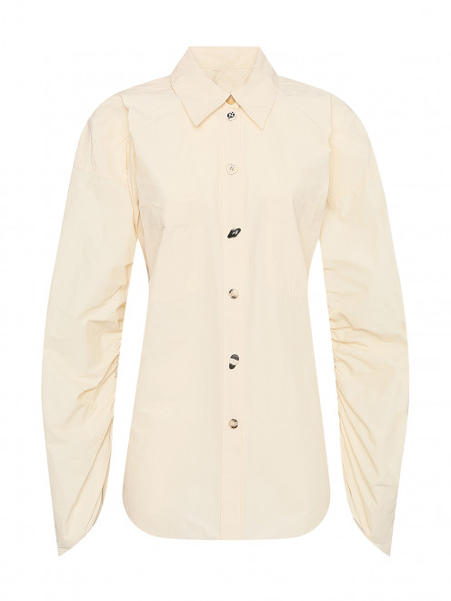 Рубашка из хлопка и нейлона с карманами Nanushka - Общий вид